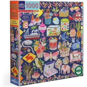 Eeboo Puzzle The cat and the yarn 1000 pcs pas cher