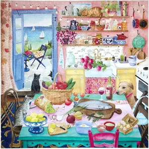 Eeboo Puzzle De Cuisine Rose 1000 Pièces