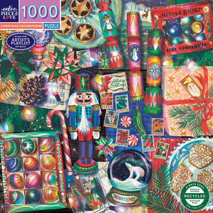 Puzzle 1000 pièces - Christmas Decoration - Eeboo pas cher
