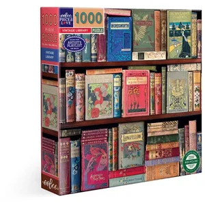 Eeboo Puzzle 1000 pièces : Bibliothèque Vintage