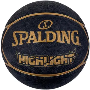 Comparateur de prix : Spalding Highlight Ball, Ballon de basket unisexe noir 7 noir