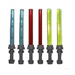 Comparateur de prix : Lot de 6 sabres laser LEGO pour petites figurines (2 rouges, 2 bleues,...