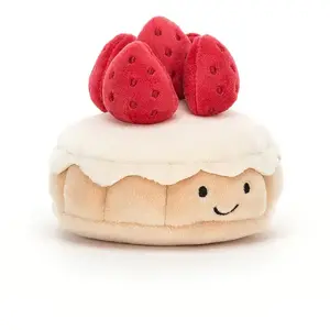 Jellycat Peluche Amuseable Pretty la tarte aux fraises (9 cm) pas cher