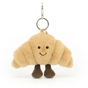 Jellycat Amuseables Breloque de sac croissant 7,6 cm | Porte-clés en peluche pour nourriture et boisson | Excellente idée cadeau, Croissant pas cher