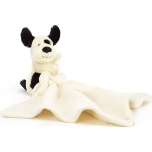 Jellycat Doudou plat Bashful Chien noir et crème (34 cm) pas cher