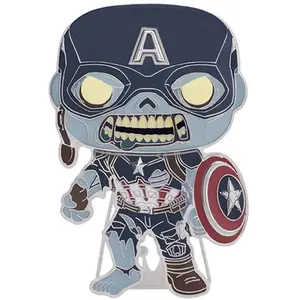 Funko Loungefly POP! Large Enamel Pin MARVEL: Marvel - Captain America - What If - ZOMBIE CAPTAIN AMERICA - Marvel What If Pin en Émail - Broche Fantaisie Mignonne à Collectionner et Sacs - TV Fans pas cher
