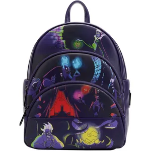 Loungefly - Mini Sac A Dos Disney - Villains Triple Pocket Glow In The Dark - 0671803425491