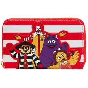 Loungefly Mcdonalds Purse Ronald And Friends Nouveau Officiel Rouge Zip Around