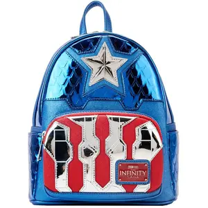 Disney Loungefly: Marvel Shine Captain America Cosplay Mini Backpack - Confidential