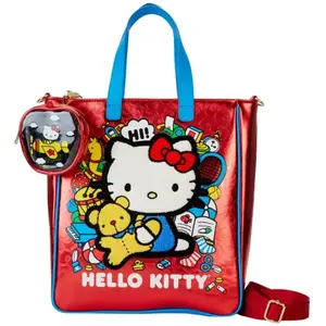 Comparateur de prix : Loungefly Hello Kitty 50th Anniversary Metallic Tote Bag with Coin Bag