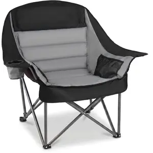 CostwayChaise de Camping Pliante Chaise avec Cadre en Métal Assise Rem...