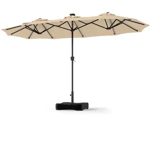 Costway2 x 4M Parasol de Jardin Double Face Parasol avec 108 Lampes LE...