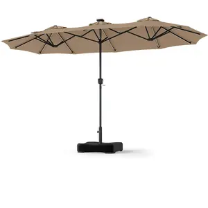 Costway2 x 4M Parasol de Jardin Double Face Parasol avec 108 Lampes LE... pas cher