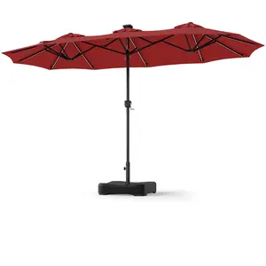 Costway2 x 4M Parasol de Jardin Double Face Parasol avec 108 Lampes LE... pas cher