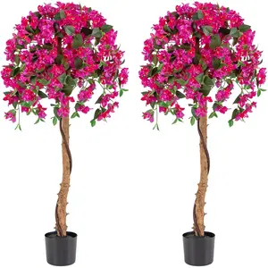 CostwayLot de 2 Arbres Artificiels de 135CM en Soie Synthétique en Pot... pas cher