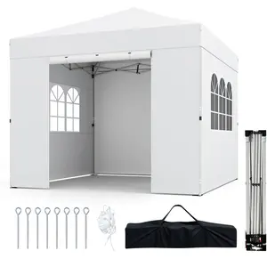 CostwayTonnelle Pliante 3 x 3 m Tonnelle de Jardin avec Parois Latéral... pas cher