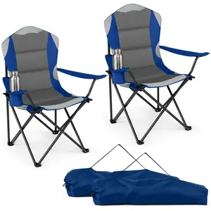 CostwayLot de 2 Chaise Pliante Camping Fauteuil Pliable d'Extérieur av...