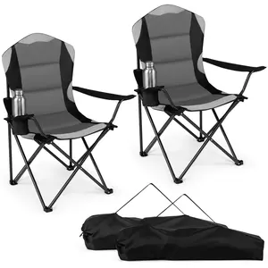 CostwayLot de 2 Chaise Pliante Camping Fauteuil Pliable d'Extérieur av...