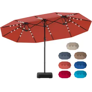 CostwayParasol de Jardin Exterieur 460 x 285CM Parasol Double Rectangu... pas cher