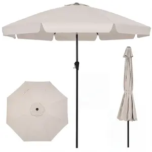 CostwayParasol de Jardin Grand Parasol Bord Festonné avec Inclinaison ... pas cher