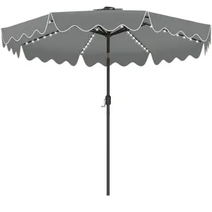 CostwayParasol de Jardin Exterieur Lumineux 2,7M Parasol Inclinable 30... pas cher