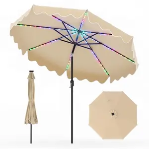 CostwayParasol de Jardin Exterieur Lumineux 2,7M Parasol Inclinable 30... pas cher