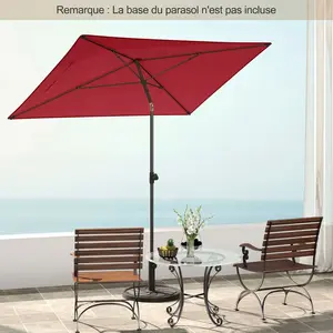 CostwayParasol de Balcon Patio 213 X 140CM Parasol d'Extérieur Rectang... pas cher