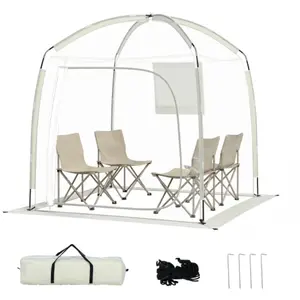 CostwayTente Bulle Transparente 215 x 215 cm pour 2-4 Personnes Tente ... pas cher
