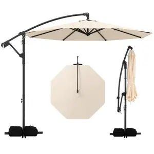 CostwayParasol Deporte Ø 3 M Parasol de Jardin Exterieur à Manivelle a... pas cher