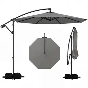 CostwayParasol Deporte Ø 3 M Parasol de Jardin Exterieur à Manivelle a... pas cher