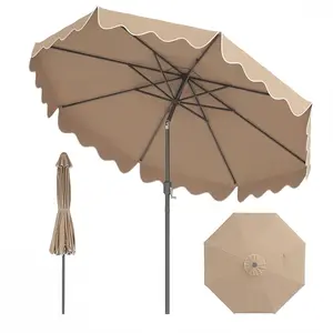 Costway270CM Parasol de Jardin avec Franges Manivelle avec Inclinaison... pas cher