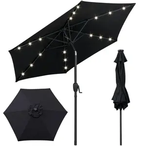 CostwayParasol de Terrasse Solaire de 230 cm Parasol Robuste avec Lumi... pas cher