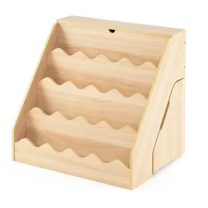 CostwayBibliothèque Enfant en Bois Étagère à Livres à 4 Niveaux avec T...Vendu parcostway