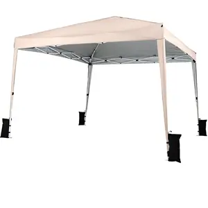 CostwayTonnelle de Jardin Exterieur 3 x 3 M Tente de Réception Pliante Imperméable avec Sac de Transport Piquets Pergola Jardin Beige pas cher