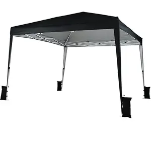 CostwayTonnelle de Jardin Exterieur 3 x 3 M Tente de Réception Pliante Imperméable avec Sac de Transport Piquets Pergola Jardin Noir pas cher