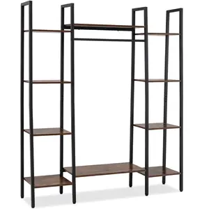 CostwayBibliothèque Étagère de Rangement avec 10 Étagères Cadre en Mét... pas cher