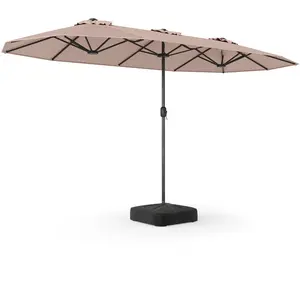 CostwayParasol de Jardin 2x4 m Parasol Double Rectangulaire XXL avec P... pas cher