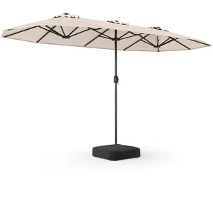 CostwayParasol de Jardin 2x4 m Parasol Double Rectangulaire XXL avec P... pas cher