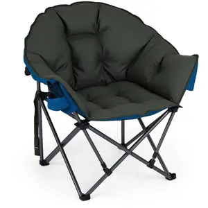 CostwayChaise de Camping Pliante avec Cadre en Métal Assise Rembourrée... pas cher