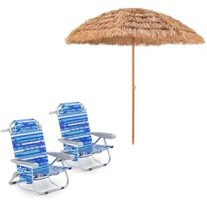 Costway2 Chaises de Camping Portable avec Dossier Réglable Bleu Foncé ... pas cher