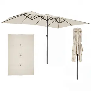CostwayParasol de Jardin Double Parasol Double Rectangulaire Extérieur... pas cher
