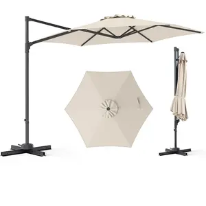CostwayParasol de Jardin Parasol Déporté Hexagonale avec 360° Réglable... pas cher