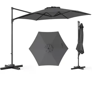 CostwayParasol de Jardin Parasol Déporté Hexagonale avec 360° Réglable... pas cher