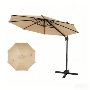 CostwayParasol Deporte 3x3M avec 8 Baleines&Manivelle Lisse Réglable e... pas cher