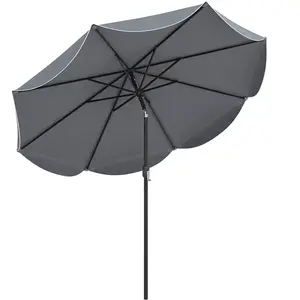 Costway270CM Parasol de Jardin avec 8 Baleines Métalliques Toile Polye... pas cher