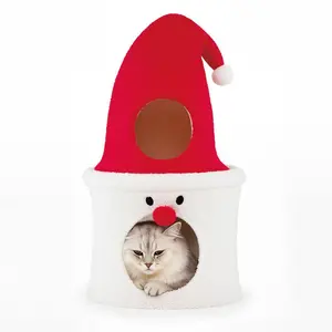 CostwayArbre à Chat de Noël, Arbre à Chat Mignon de 75 CM avec Perchoi... pas cher