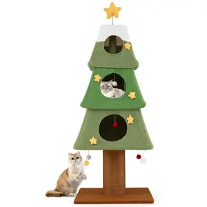 CostwayGrand Arbre à Chat de Noël pour Chats d'Intérieur Tour pour Cha... pas cher