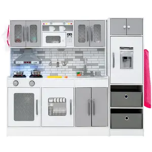 CostwayEnsemble de Cuisine en Bois avec Lumières et Sons Grande Cuisin... pas cher