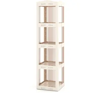 CostwayBibliothèque Pliante Rotative Étagère Tournante à 360° Biblioth... pas cher