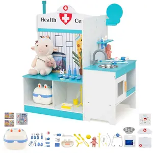 CostwayCentre Médical en Bois avec Robinet Évier Moniteur ECG Diagramm... pas cher